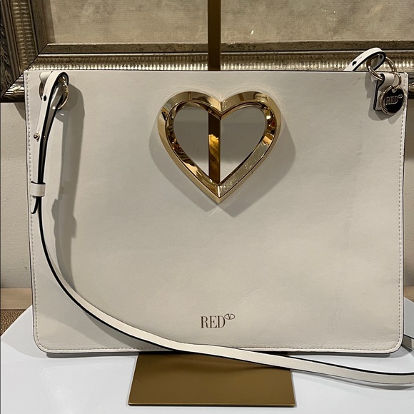RED Valentino White Leather Heart Crossbody Bag - Picture 3 of 13